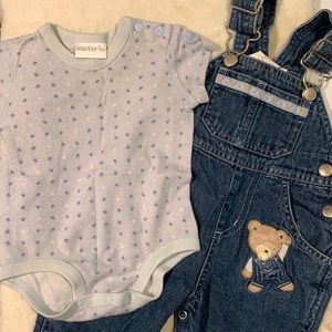 Carter’s Teddy Bear 0-3 months overall/onesie set